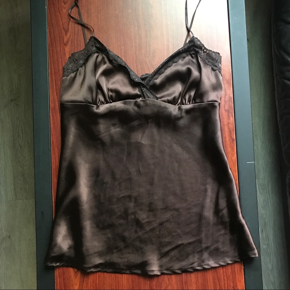 Brown Silk Tank Top
